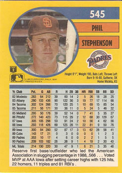 Phil Stephenson  baseball card collectible - Main Image 2