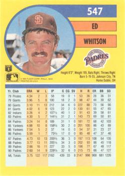 Ed Whitson  baseball card collectible - Main Image 2