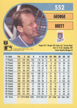 George Brett  baseball card collectible - Main Image 2