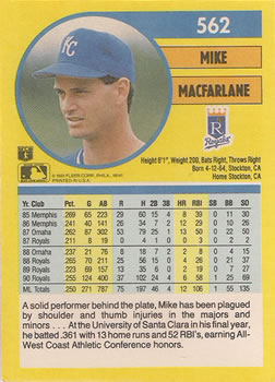 Mike Macfarlane  baseball card collectible - Main Image 2