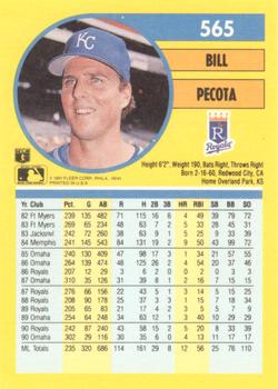 Bill Pecota  baseball card collectible - Main Image 2