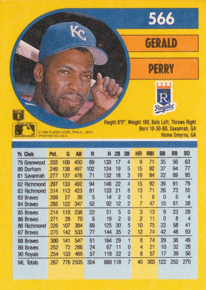 Gerald Perry  baseball card collectible - Main Image 2