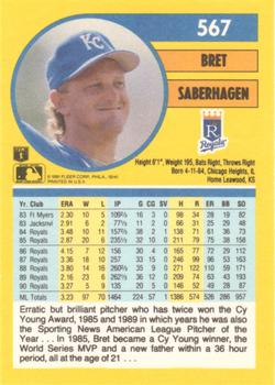 Bret Saberhagen  baseball card collectible - Main Image 2