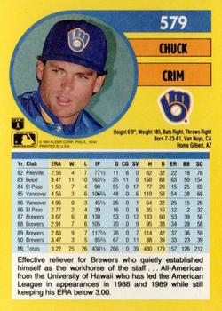 Chuck Crim  baseball card collectible - Main Image 2