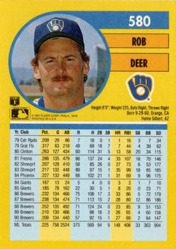 Rob Deer  baseball card collectible - Main Image 2