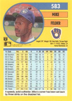 Mike Felder  baseball card collectible - Main Image 2