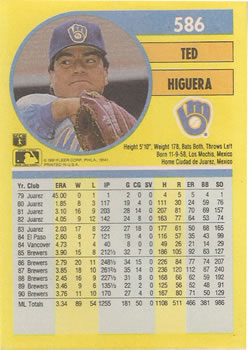 Ted Higuera  baseball card collectible - Main Image 2