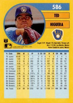 Ted Higuera  baseball card collectible - Main Image 2