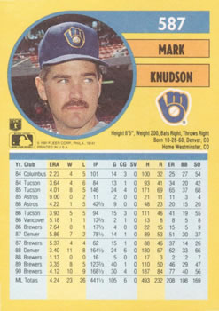 Mark Knudson  baseball card collectible - Main Image 2