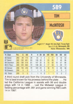 Tim McIntosh  baseball card collectible - Main Image 2