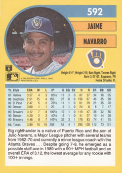 Jaime Navarro  baseball card collectible - Main Image 2