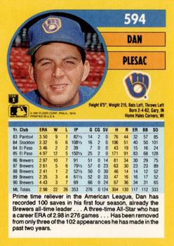 Dan Plesac  baseball card collectible - Main Image 2