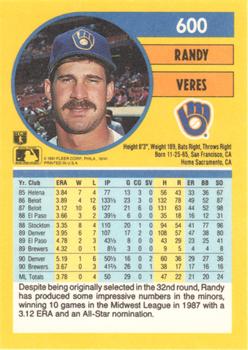 Randy Veres  baseball card collectible - Main Image 2