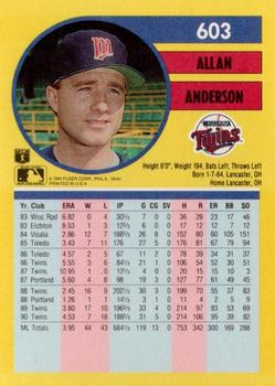 Allan Anderson  baseball card collectible - Main Image 2