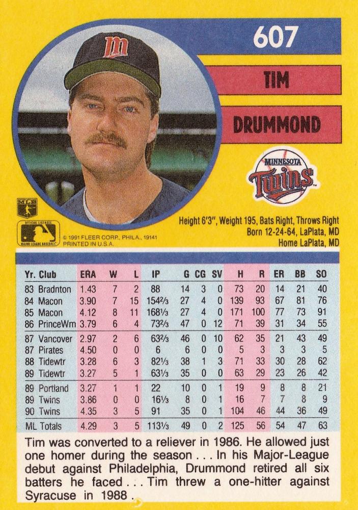 Tim Drummond  baseball card collectible - Main Image 2
