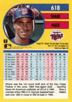 Shane Mack  baseball card collectible - Main Image 2
