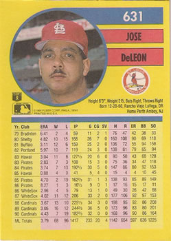 Jose DeLeon  baseball card collectible - Main Image 2