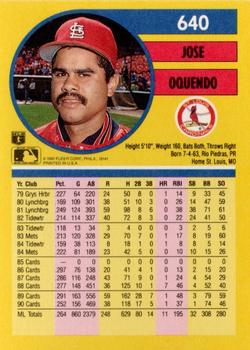 Jose Oquendo  baseball card collectible - Main Image 2
