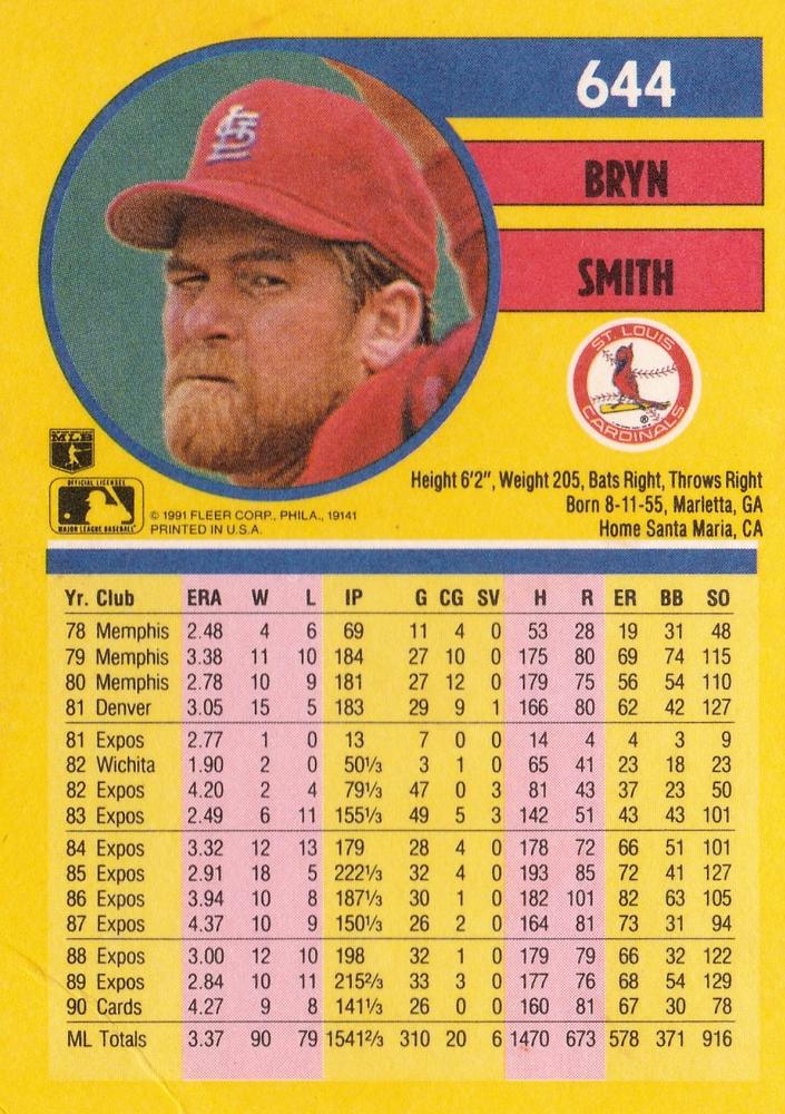 Bryn Smith  baseball card collectible - Main Image 2