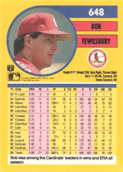 Bob Tewksbury  baseball card collectible - Main Image 2
