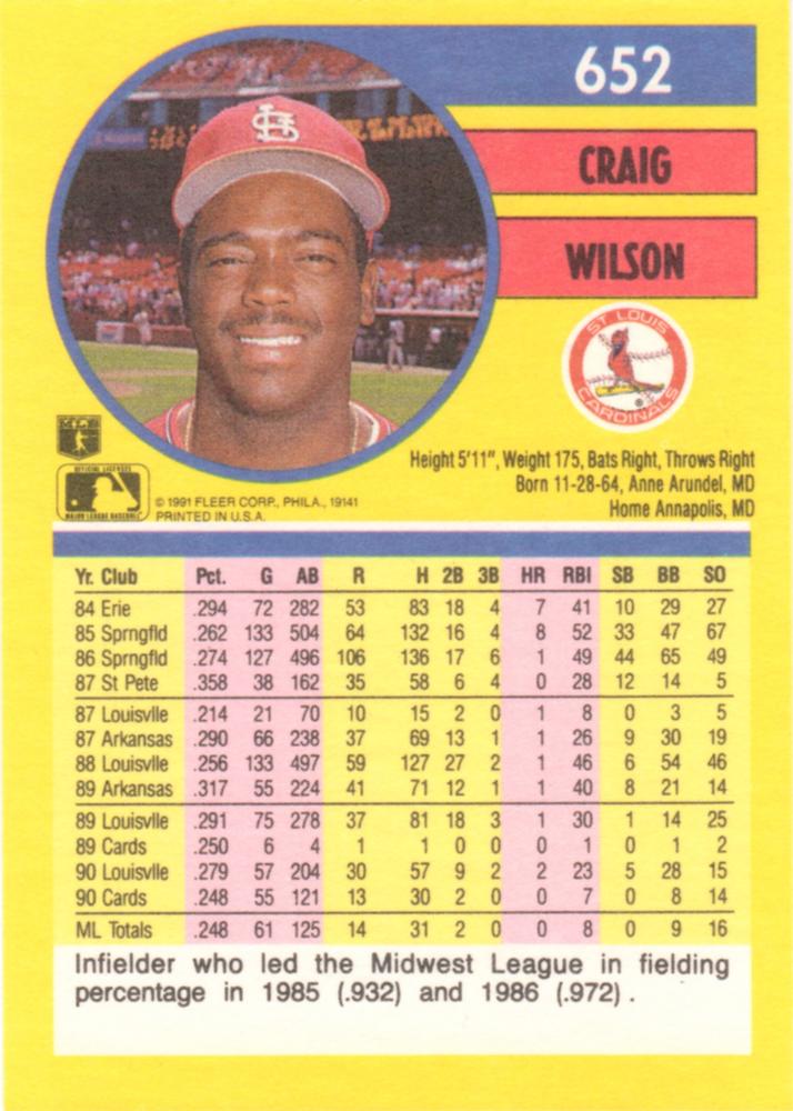 Craig Wilson  baseball card collectible - Main Image 2