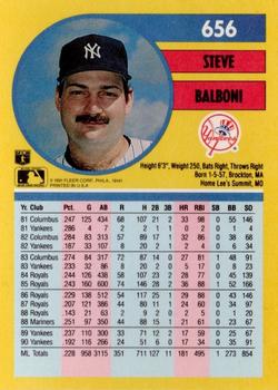 Steve Balboni  baseball card collectible - Main Image 2