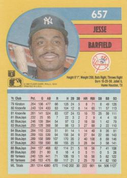 Jesse Barfield  baseball card collectible - Main Image 2