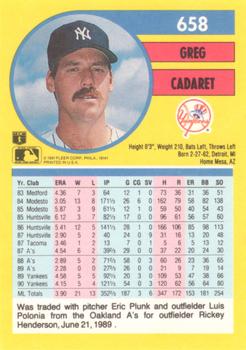 Greg Cadaret  baseball card collectible - Main Image 2