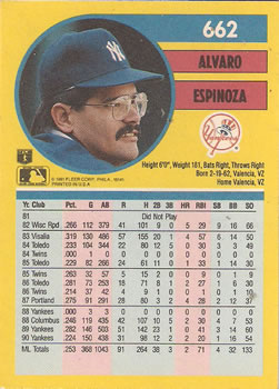 Alvaro Espinoza  baseball card collectible - Main Image 2