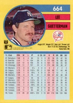 Lee Guetterman  baseball card collectible - Main Image 2