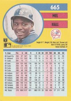 Mel Hall  baseball card collectible - Main Image 2