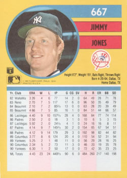 Jimmy Jones  baseball card collectible - Main Image 2
