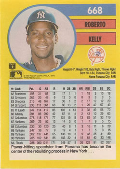 Roberto Kelly  baseball card collectible - Main Image 2