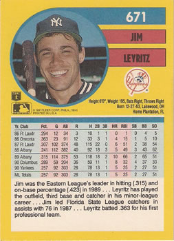 Jim Leyritz  baseball card collectible - Main Image 2