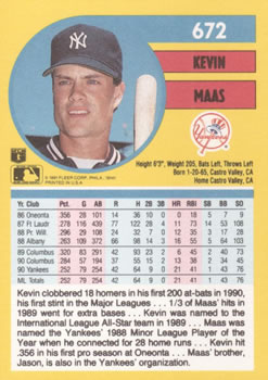 Kevin Maas  baseball card collectible - Main Image 2