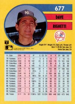 Dave Righetti  baseball card collectible - Main Image 2