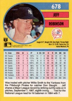 Jeff Robinson  baseball card collectible - Main Image 2