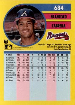 Francisco Cabrera  baseball card collectible - Main Image 2