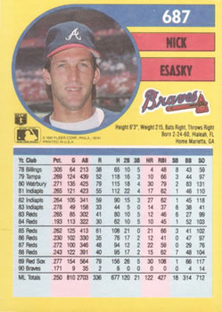 Nick Esasky  baseball card collectible - Main Image 2