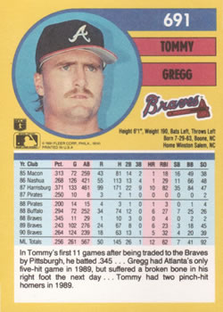 Tommy Gregg  baseball card collectible - Main Image 2