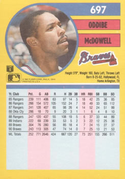 Oddibe McDowell  baseball card collectible - Main Image 2