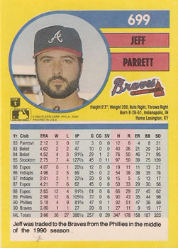 Jeff Parrett  baseball card collectible - Main Image 2