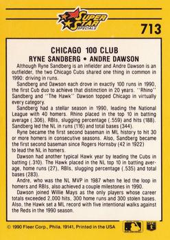 Chicago 100 Club (Ryne Sandberg / Andre Dawson)  baseball card collectible - Main Image 2