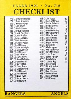 Checklist: Expos / Giants / Rangers / Angels  baseball card collectible - Main Image 2