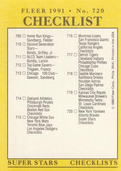 Checklist: Yankees / Braves / Super Stars / Checklists  baseball card collectible - Main Image 2