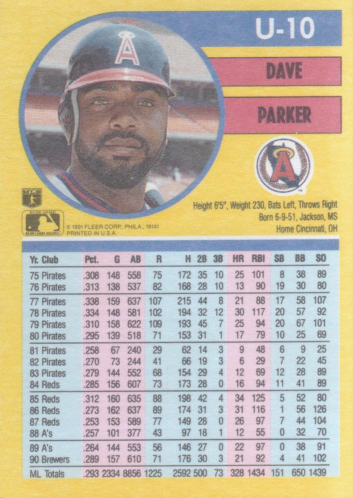 Dave Parker  baseball card collectible - Main Image 2