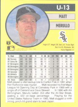 Matt Merullo  baseball card collectible - Main Image 2