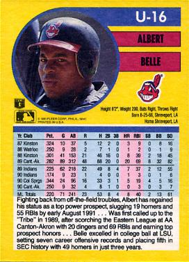 Albert Belle  baseball card collectible - Main Image 2