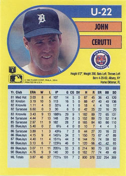 John Cerutti  baseball card collectible - Main Image 2
