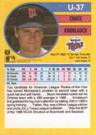 Chuck Knoblauch  baseball card collectible - Main Image 2